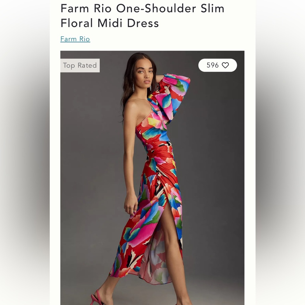 Vibrant Multicolor One-Shoulder FARM Rio Dress